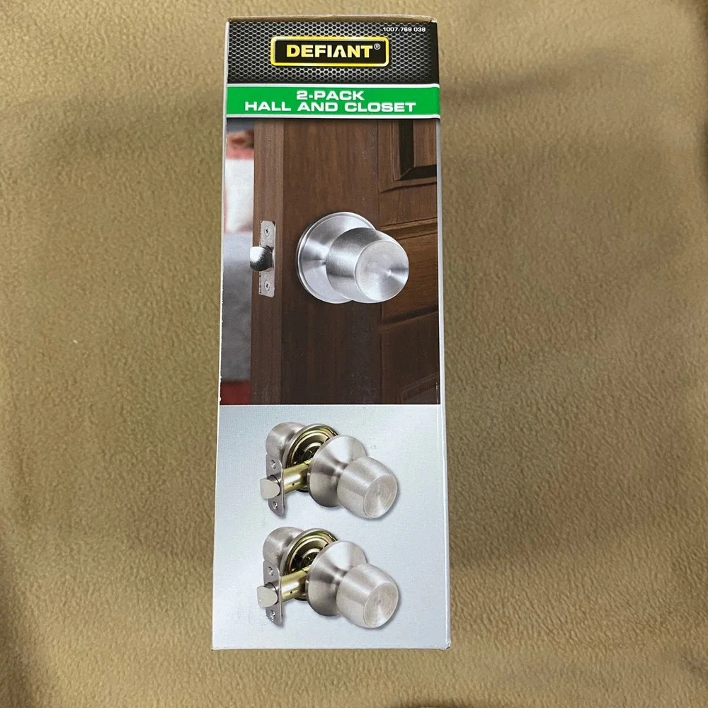 Defiant Brandywine 2 Pack Hall‎ Closet Door Knobs Stainless Steel Finish New